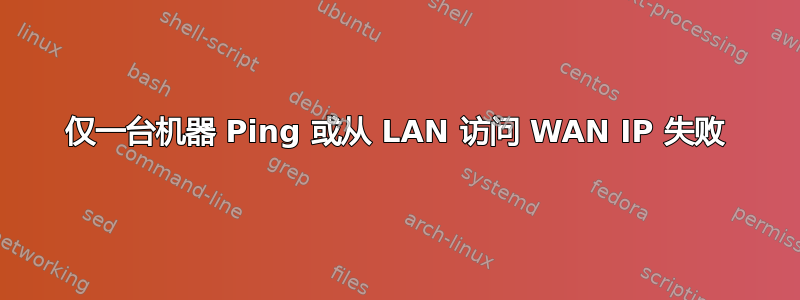 仅一台机器 Ping 或从 LAN 访问 WAN IP 失败