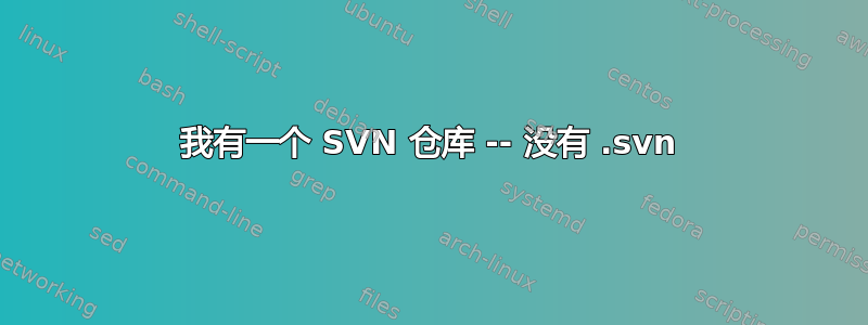 我有一个 SVN 仓库 -- 没有 .svn