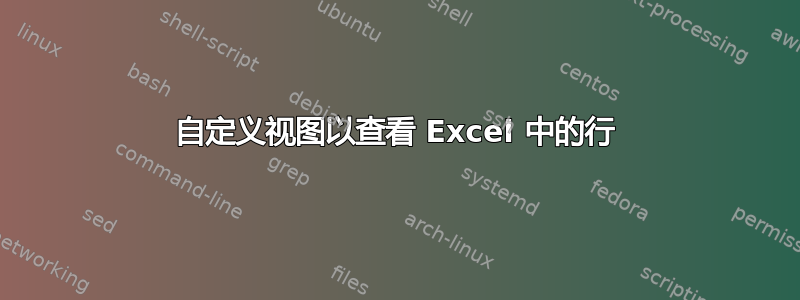 自定义视图以查看 Excel 中的行