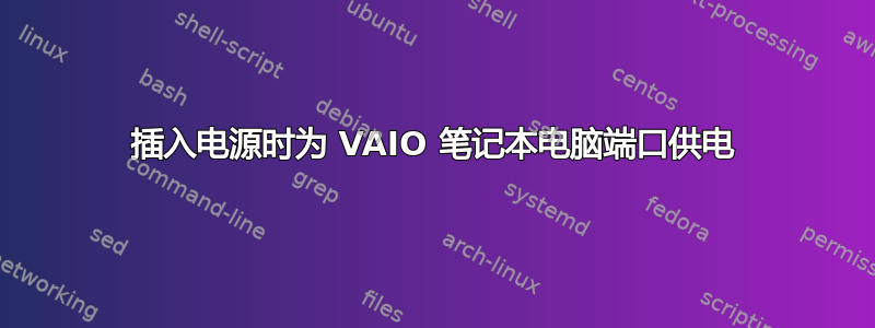 插入电源时为 VAIO 笔记本电脑端口供电