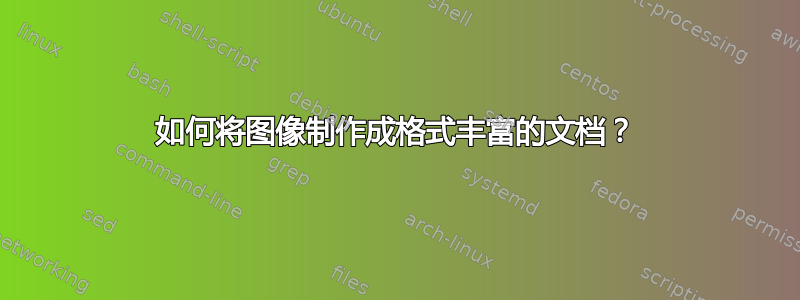 如何将图像制作成格式丰富的文档？