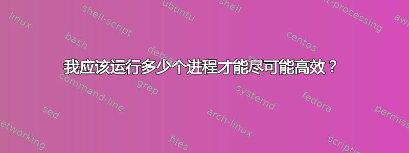 我应该运行多少个进程才能尽可能高效？