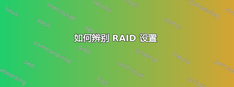 如何辨别 RAID 设置