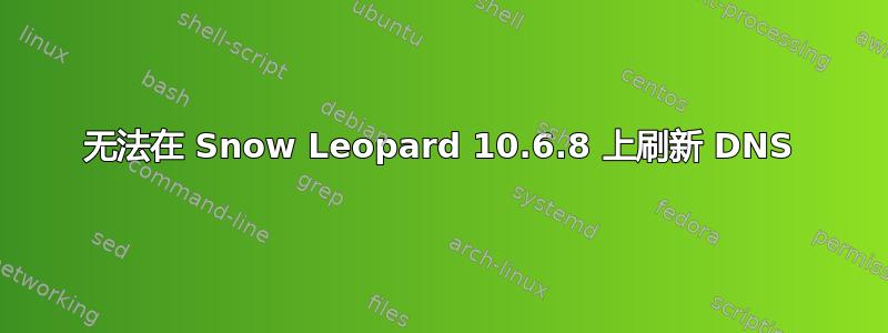 无法在 Snow Leopard 10.6.8 上刷新 DNS