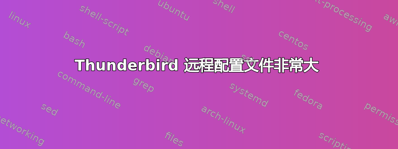 Thunderbird 远程配置文件非常大