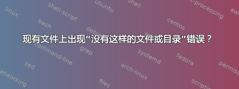 现有文件上出现“没有这样的文件或目录”错误？