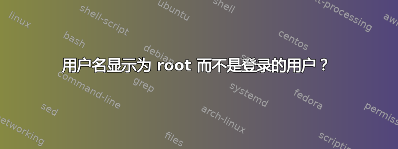 用户名显示为 root 而不是登录的用户？