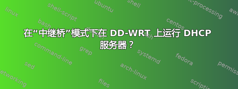 在“中继桥”模式下在 DD-WRT 上运行 DHCP 服务器？