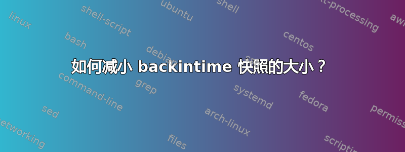 如何减小 backintime 快照的大小？