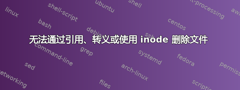 无法通过引用、转义或使用 inode 删除文件