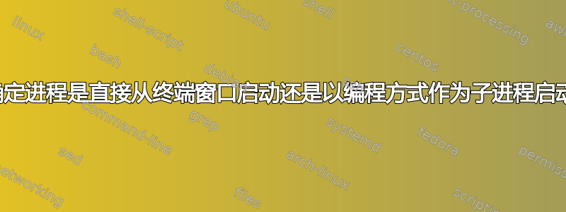 确定进程是直接从终端窗口启动还是以编程方式作为子进程启动