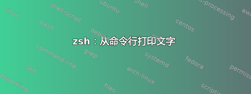 zsh：从命令行打印文字