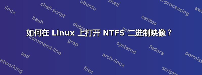 如何在 Linux 上打开 NTFS 二进制映像？