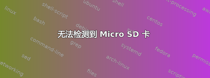 无法检测到 Micro SD 卡