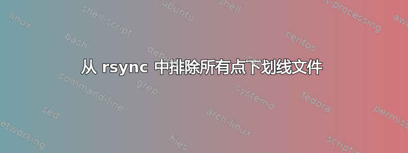 从 rsync 中排除所有点下划线文件