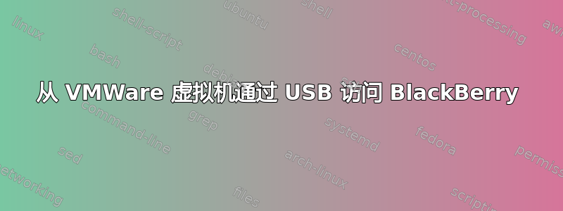 从 VMWare 虚拟机通过 USB 访问 BlackBerry