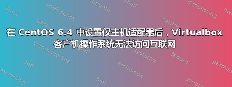 在 CentOS 6.4 中设置仅主机适配器后，Virtualbox 客户机操作系统无法访问互联网