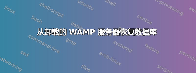 从卸载的 WAMP 服务器恢复数据库