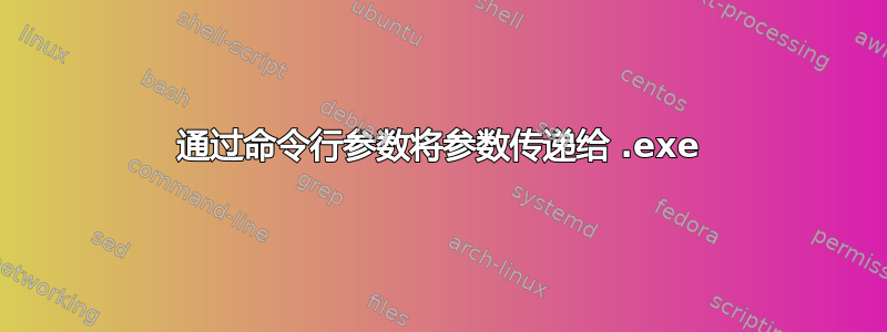 通过命令行参数将参数传递给 .exe