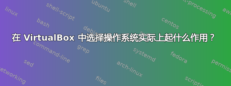 在 VirtualBox 中选择操作系统实际上起什么作用？