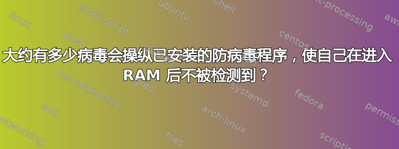 大约有多少病毒会操纵已安装的防病毒程序，使自己在进入 RAM 后不被检测到？