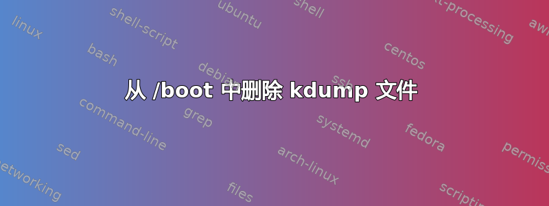 从 /boot 中删除 kdump 文件