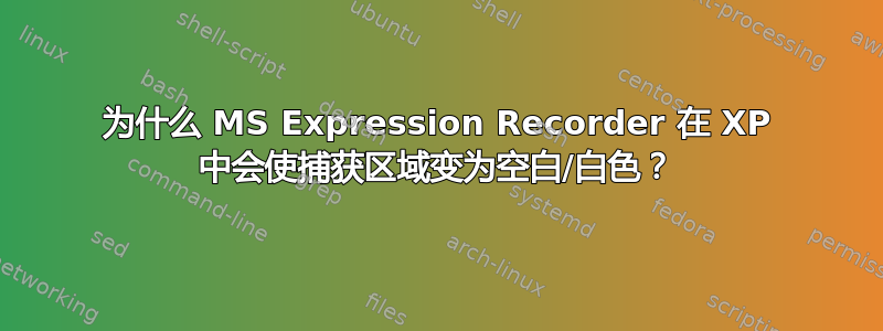 为什么 MS Expression Recorder 在 XP 中会使捕获区域变为空白/白色？