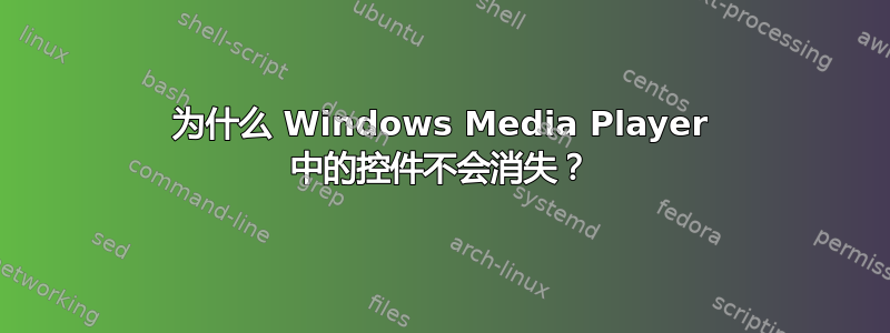 为什么 Windows Media Player 中的控件不会消失？