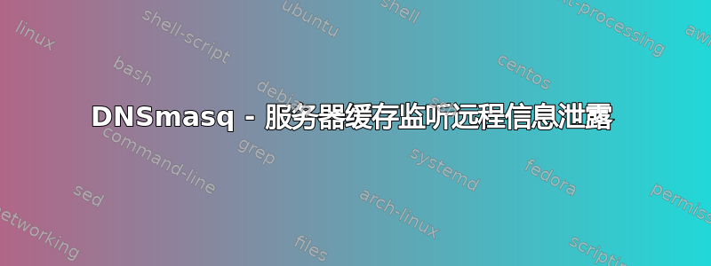 DNSmasq - 服务器缓存监听远程信息泄露