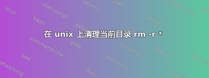 在 unix 上清理当前目录 rm -r *