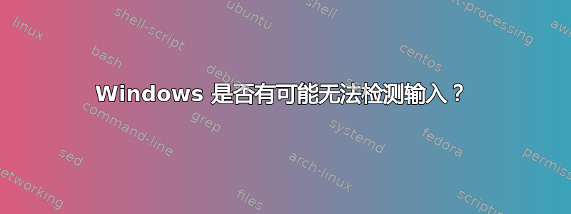 Windows 是否有可能无法检测输入？