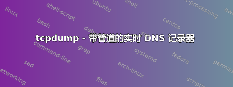 tcpdump - 带管道的实时 DNS 记录器