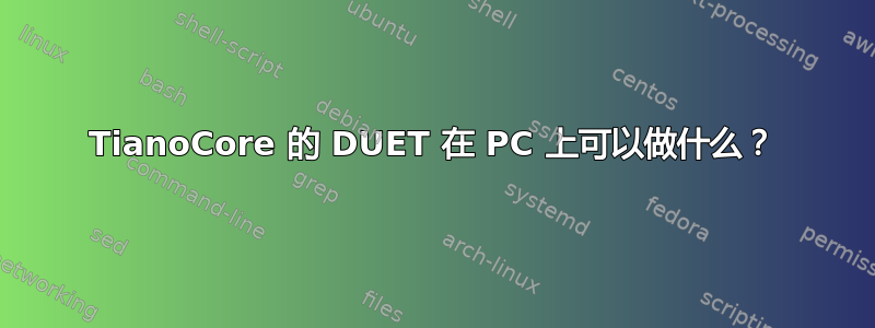 TianoCore 的 DUET 在 PC 上可以做什么？