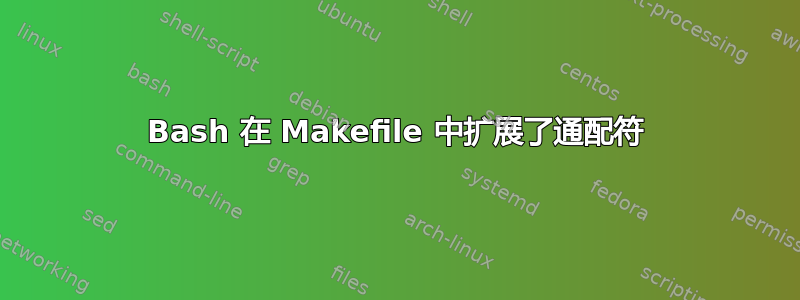 Bash 在 Makefile 中扩展了通配符