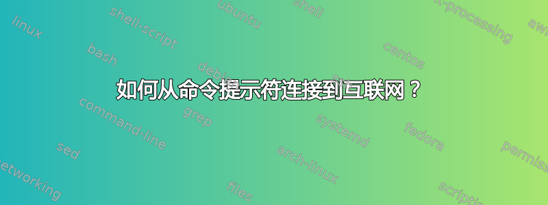 如何从命令提示符连接到互联网？