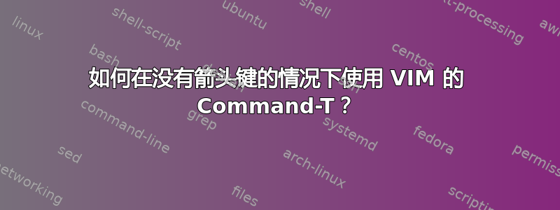 如何在没有箭头键的情况下使用 VIM 的 Command-T？