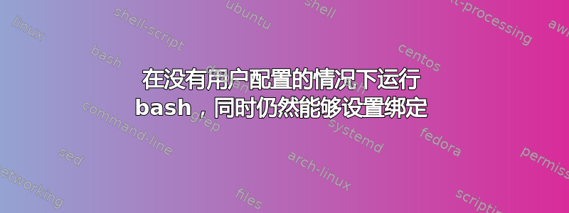 在没有用户配置的情况下运行 bash，同时仍然能够设置绑定