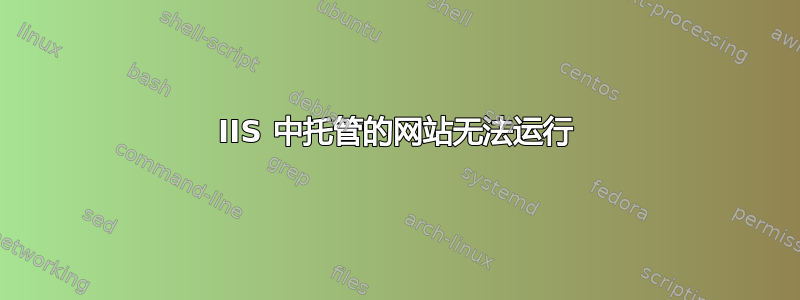 IIS 中托管的网站无法运行