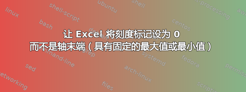 让 Excel 将刻度标记设为 0 而不是轴末端（具有固定的最大值或最小值）