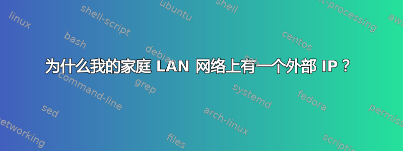 为什么我的家庭 LAN 网络上有一个外部 IP？