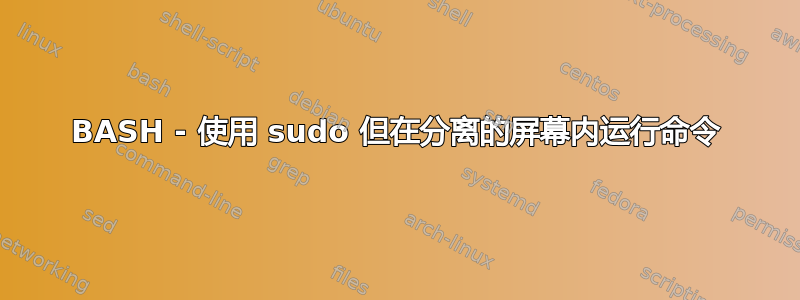 BASH - 使用 sudo 但在分离的屏幕内运行命令