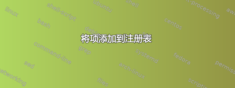 将项添加到注册表