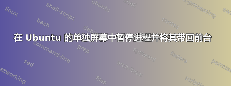 在 Ubuntu 的单独屏幕中暂停进程并将其带回前台 