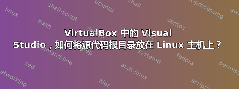 VirtualBox 中的 Visual Studio，如何将源代码根目录放在 Linux 主机上？