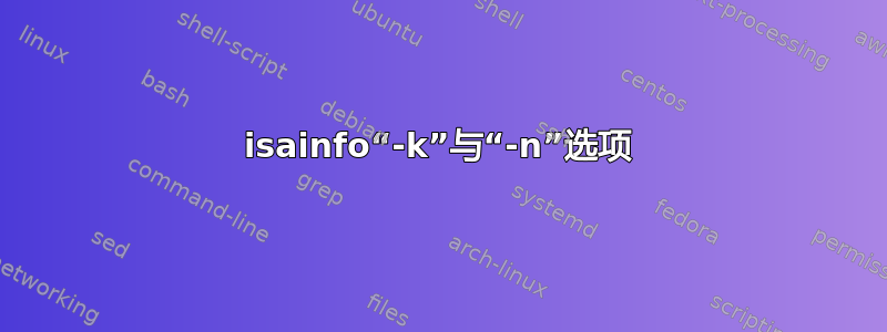 isainfo“-k”与“-n”选项