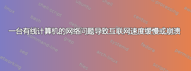 一台有线计算机的网络问题导致互联网速度缓慢或崩溃