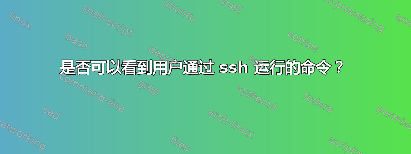 是否可以看到用户通过 ssh 运行的命令？