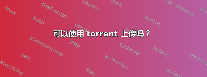 可以使用 torrent 上传吗？