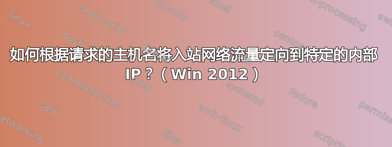 如何根据请求的主机名将入站网络流量定向到特定的内部 IP？（Win 2012）