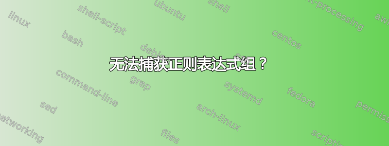 无法捕获正则表达式组？ 